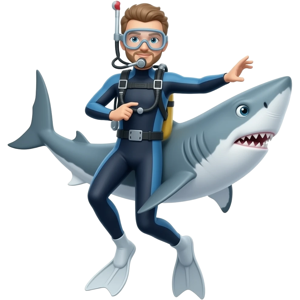 Diver Person with dance shark emoji