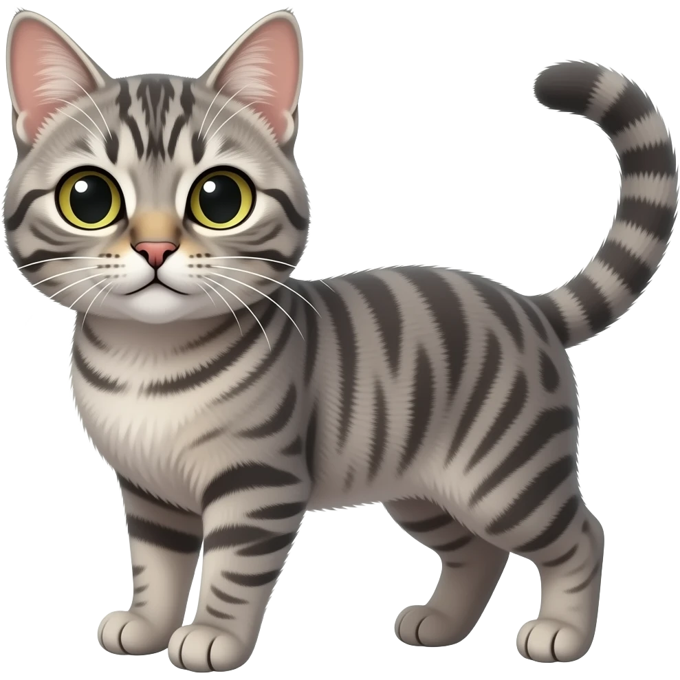 Tabby gray cat emoji