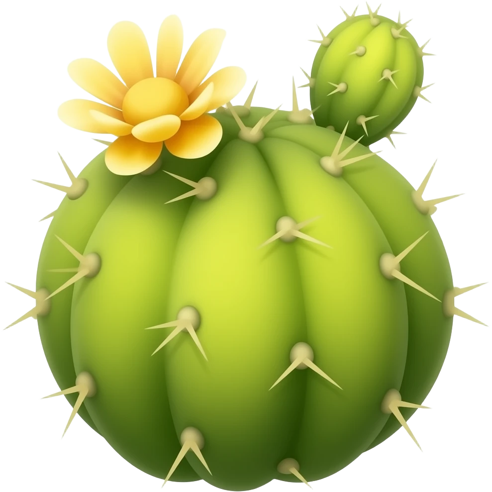 golden cacti with flower emoji