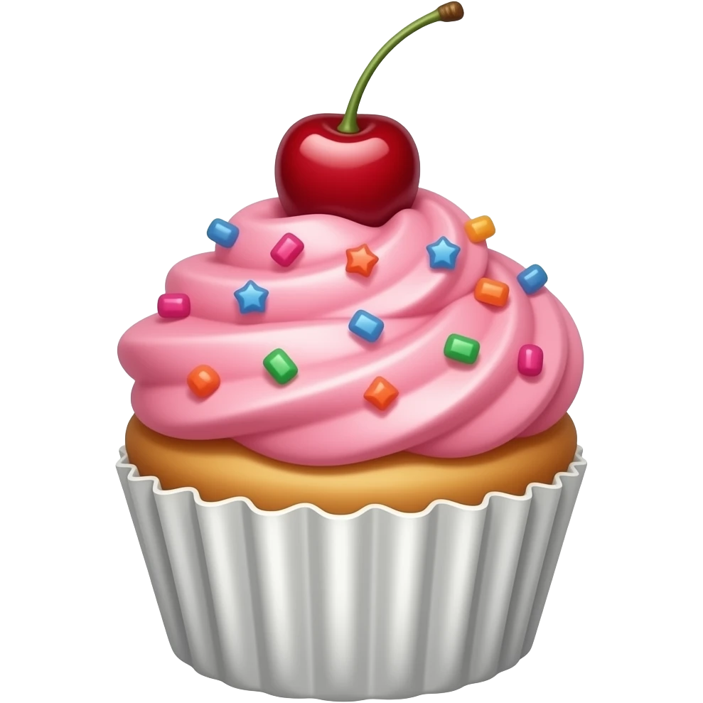 Cupcake with pink icing emoji