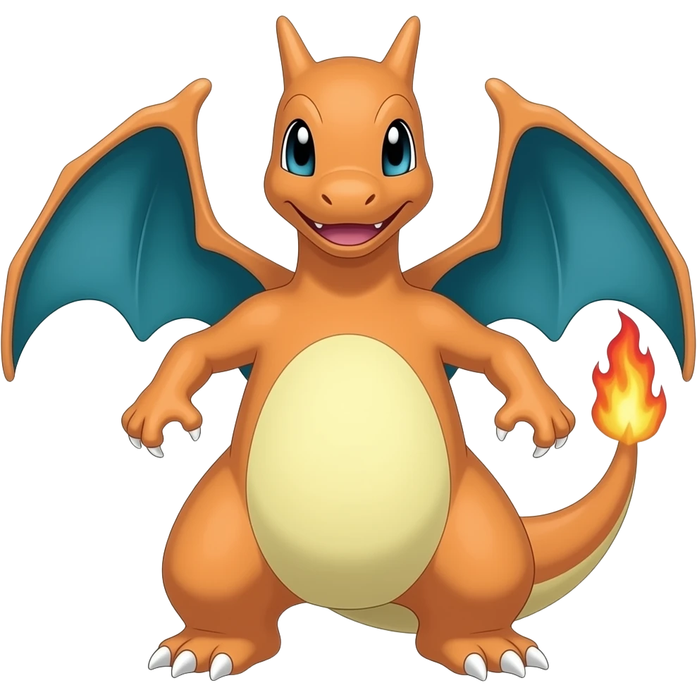 Le Pokémon dracaufeu en emoji réaliste emoji