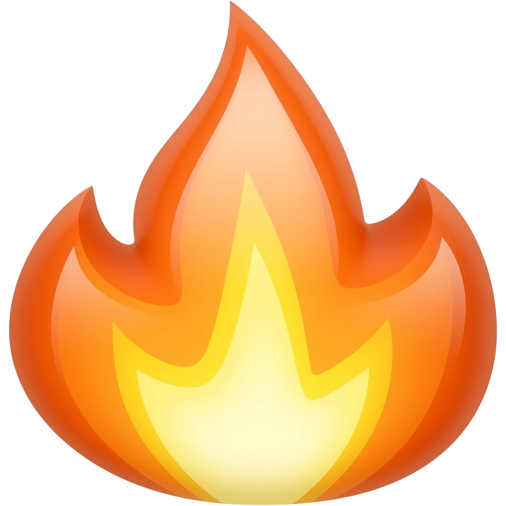 orange fire rain drops emoji