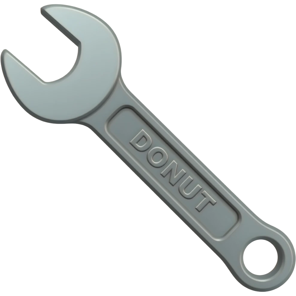 wrench with the words donut on it emoji