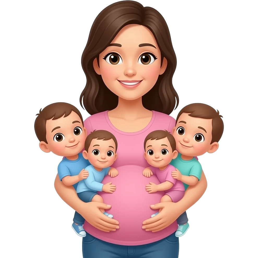 Femme ventre enceinte triplés emoji
