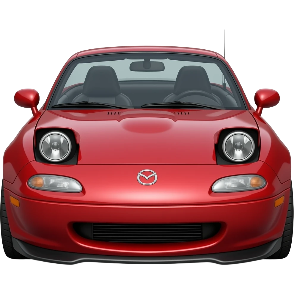 red mazda miata 1 popup headlights, highly detailed hyper realistic emoji