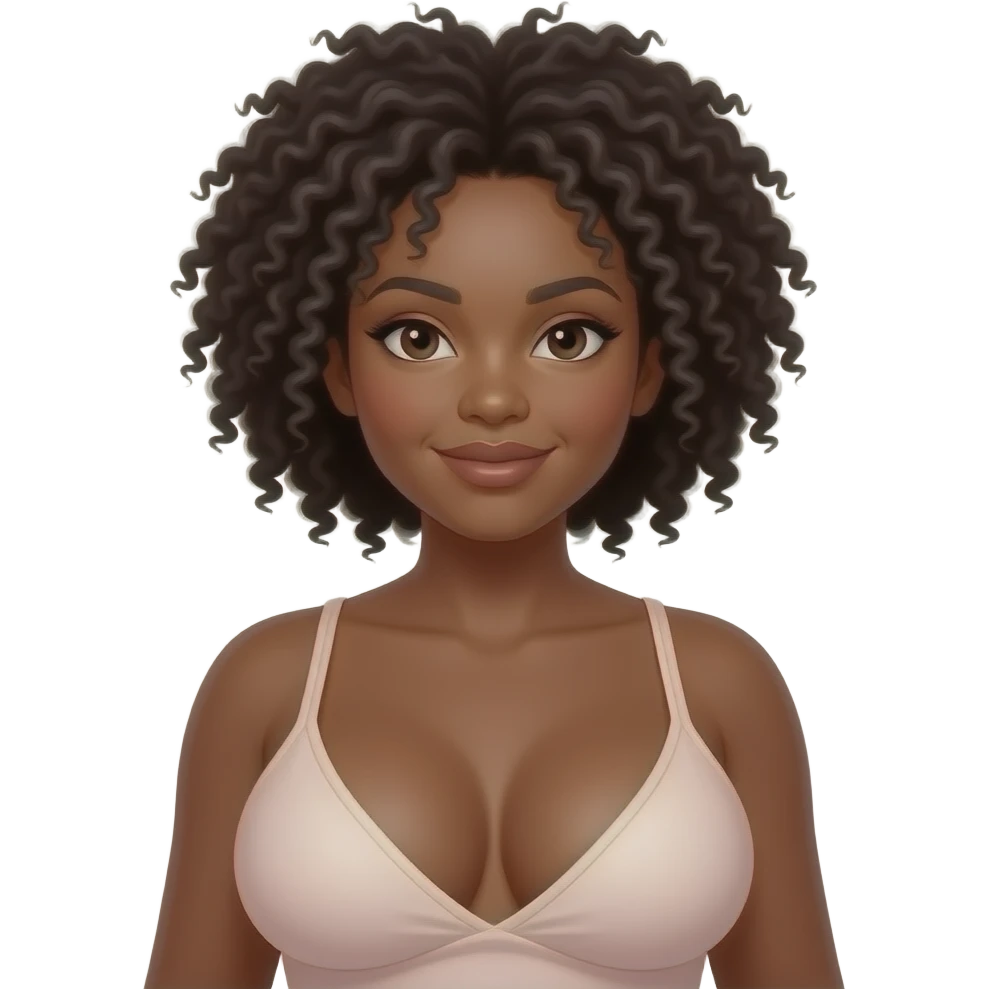 Curvy ebony Afro girl whit huge boobs emoji