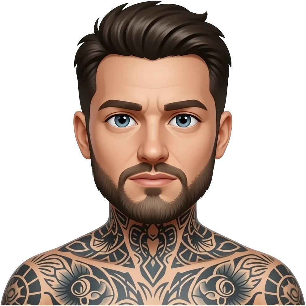 White tattooed man emoji