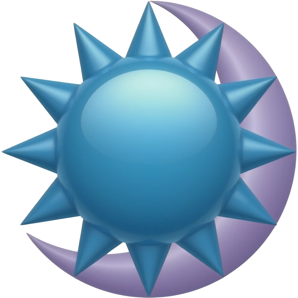 A blue sun and a purple moon high quality, detailed. emoji