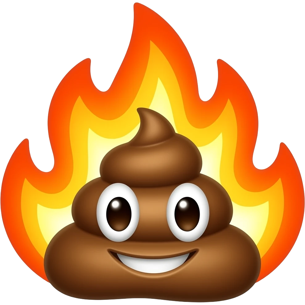 poop on fire emoji