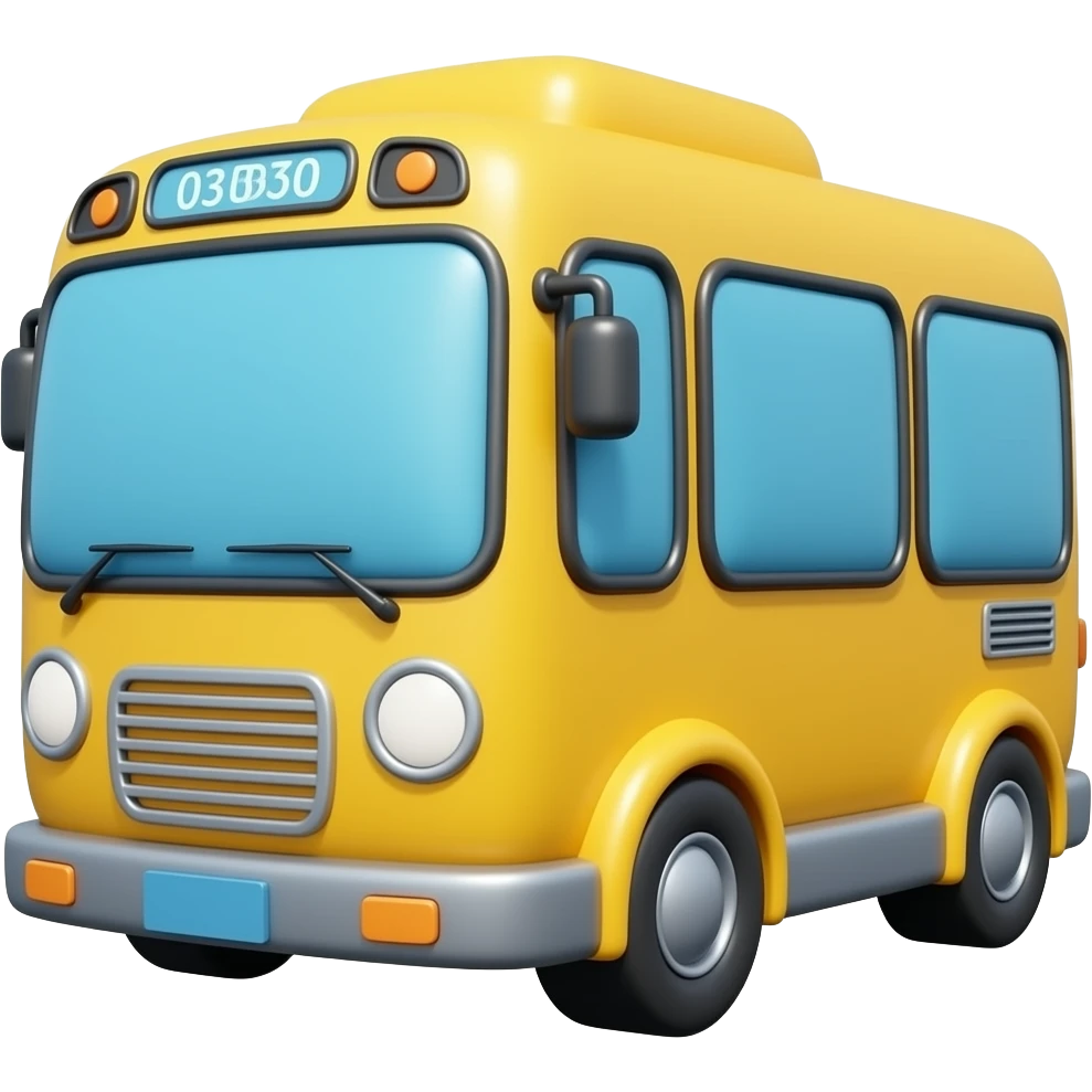 inflatable bus 3d color 003B73 emoji
