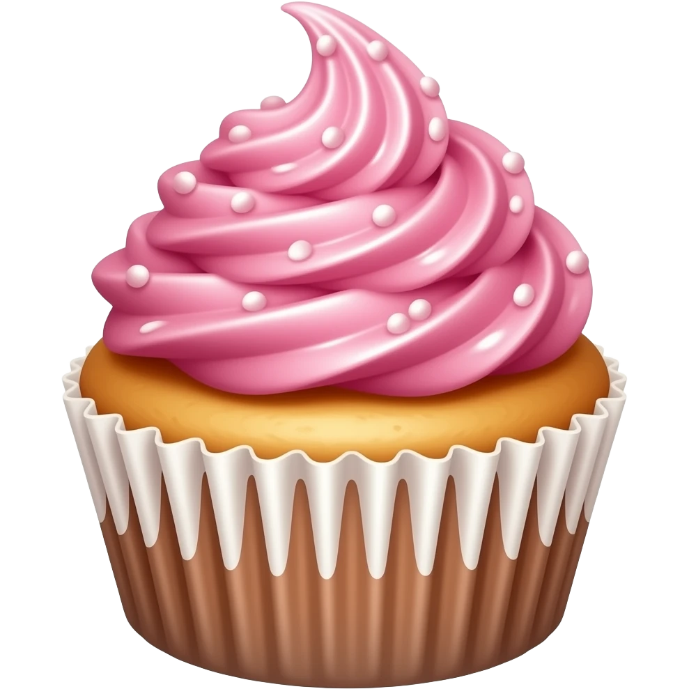 Cupcake with pink icing emoji