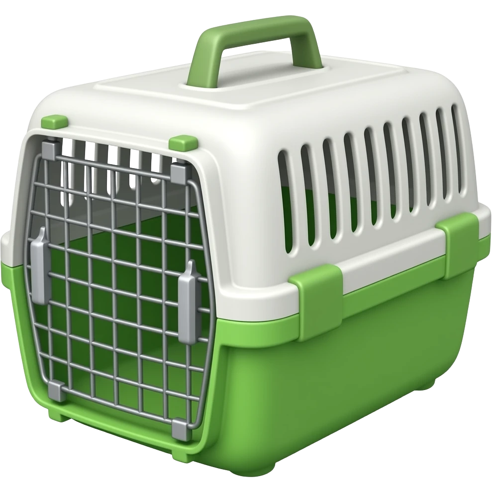 green pet carrier emoji