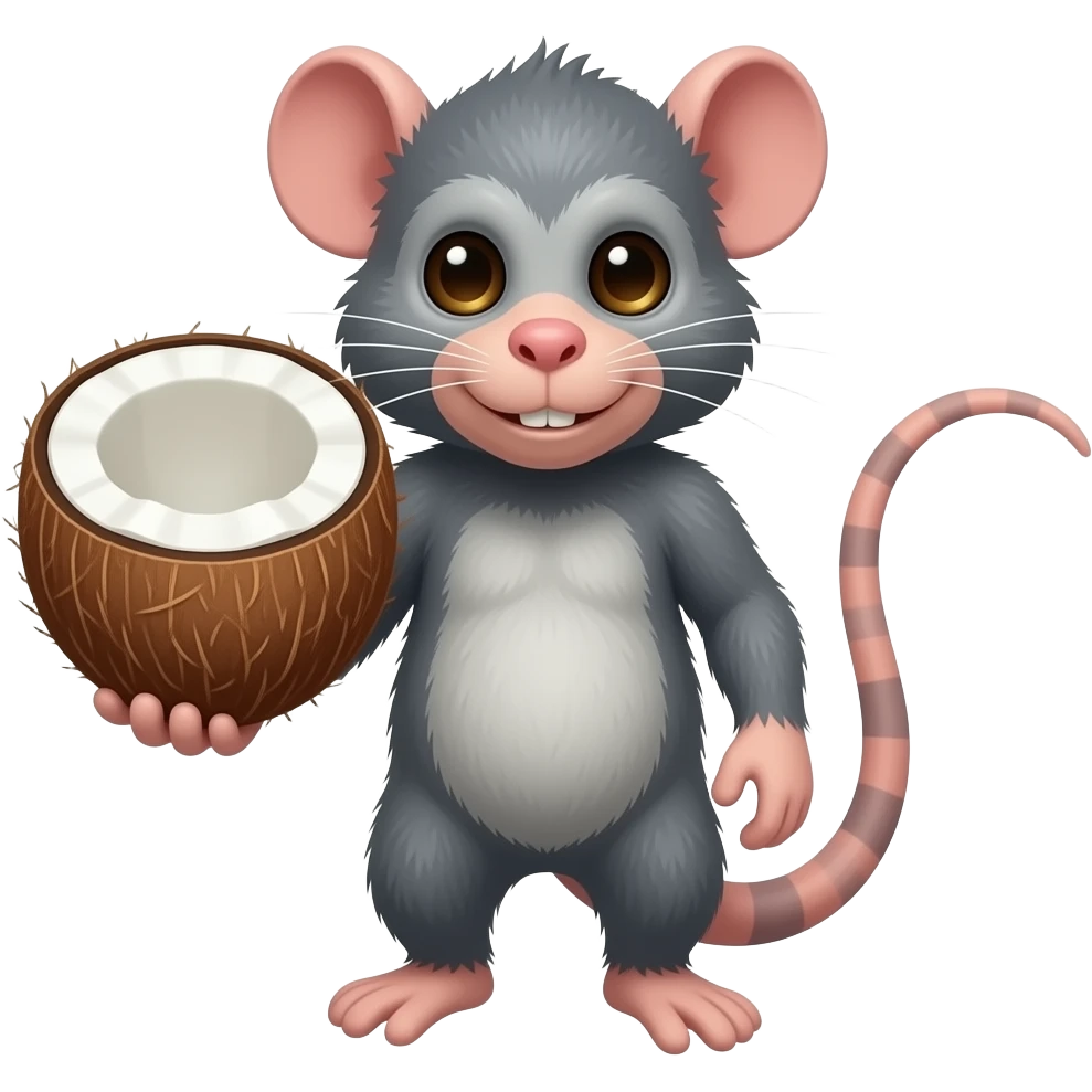 could you combine a monkey and a rat and have it holding a coconut emoji