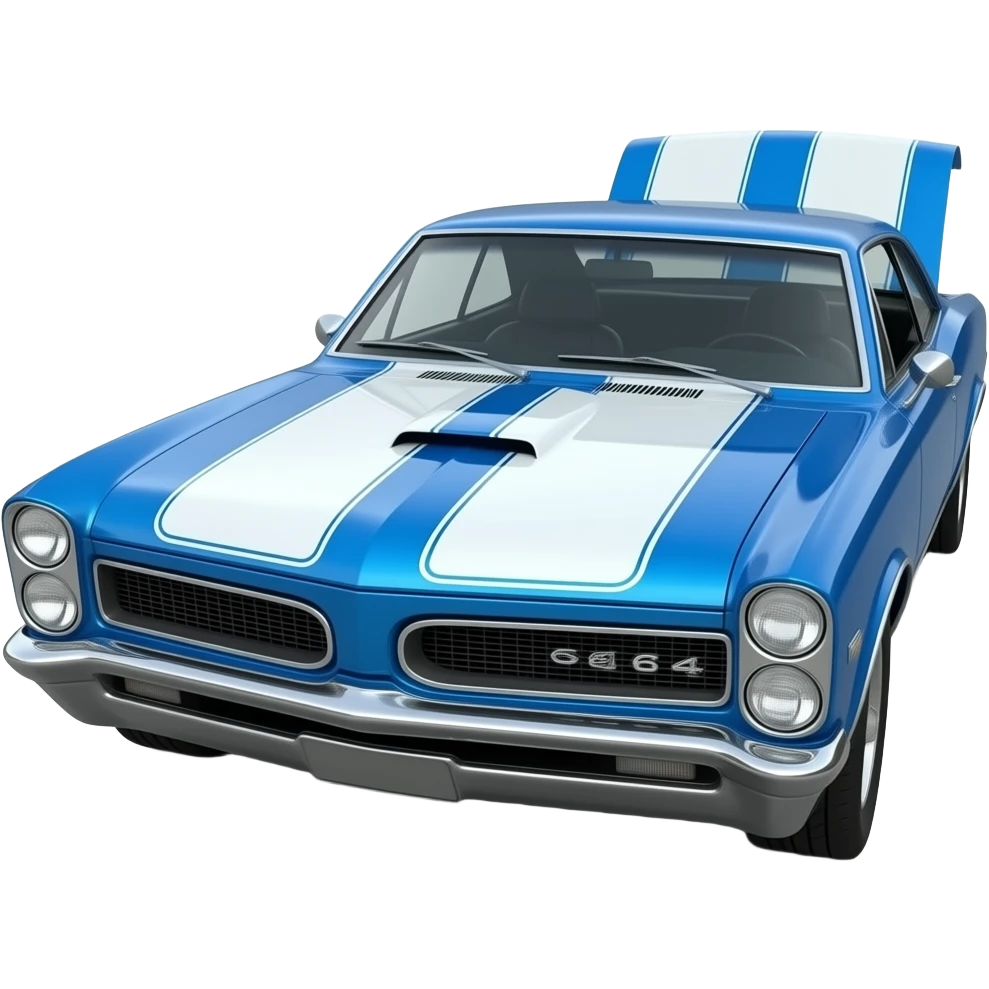 blue 1964 GTO , hyper real, highly detailed emoji
