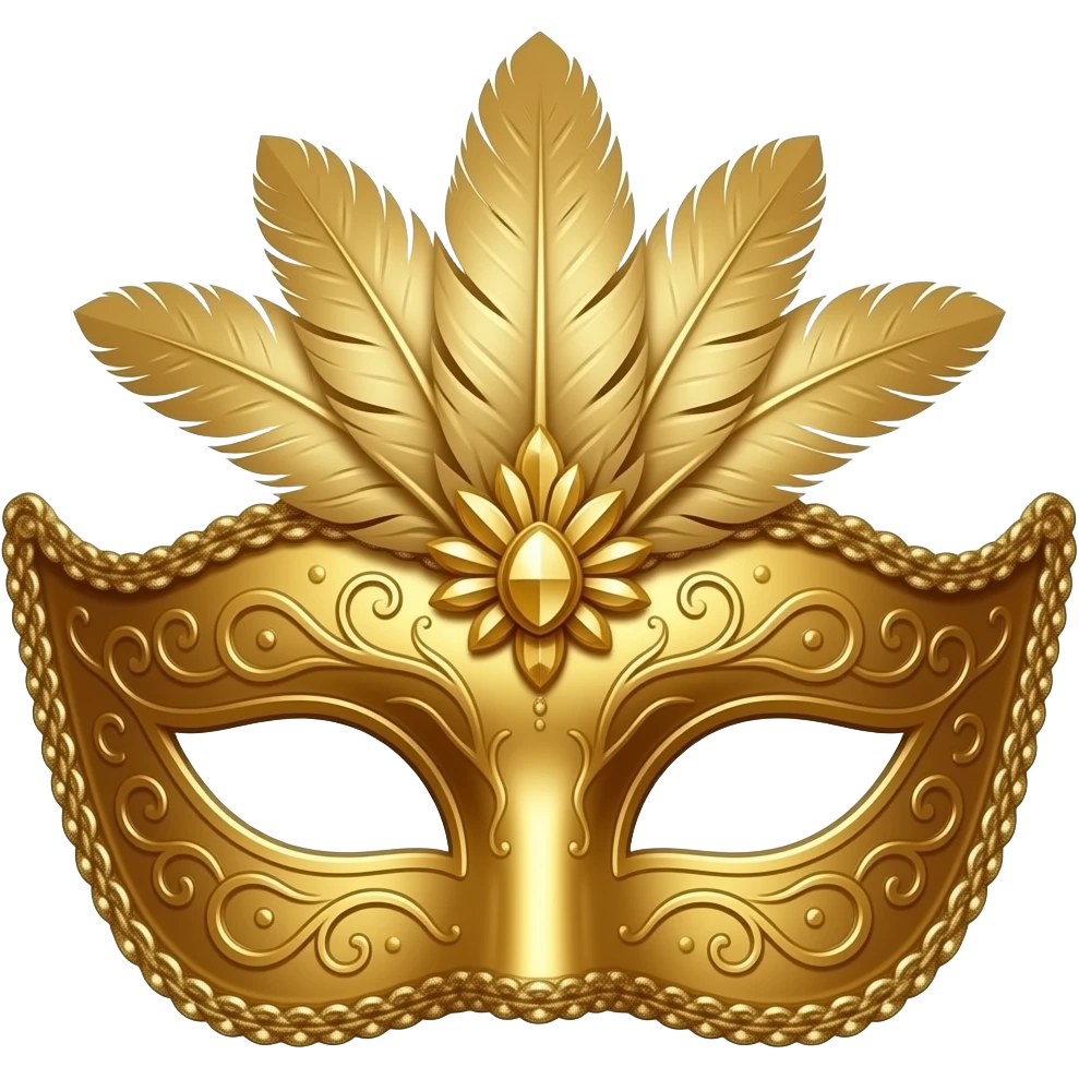 gold Venetian carnival mask emoji