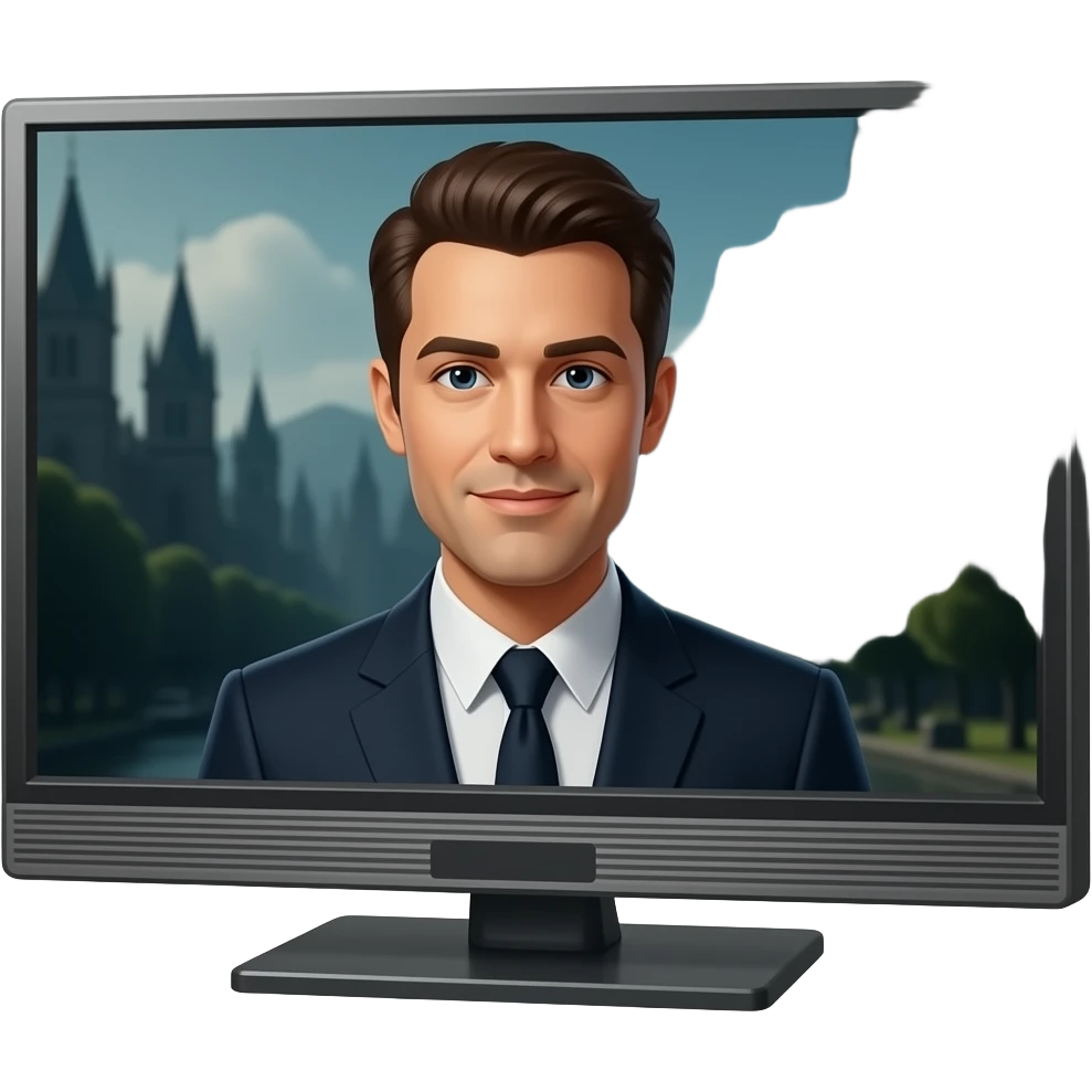 a big TV with a movie on it emoji