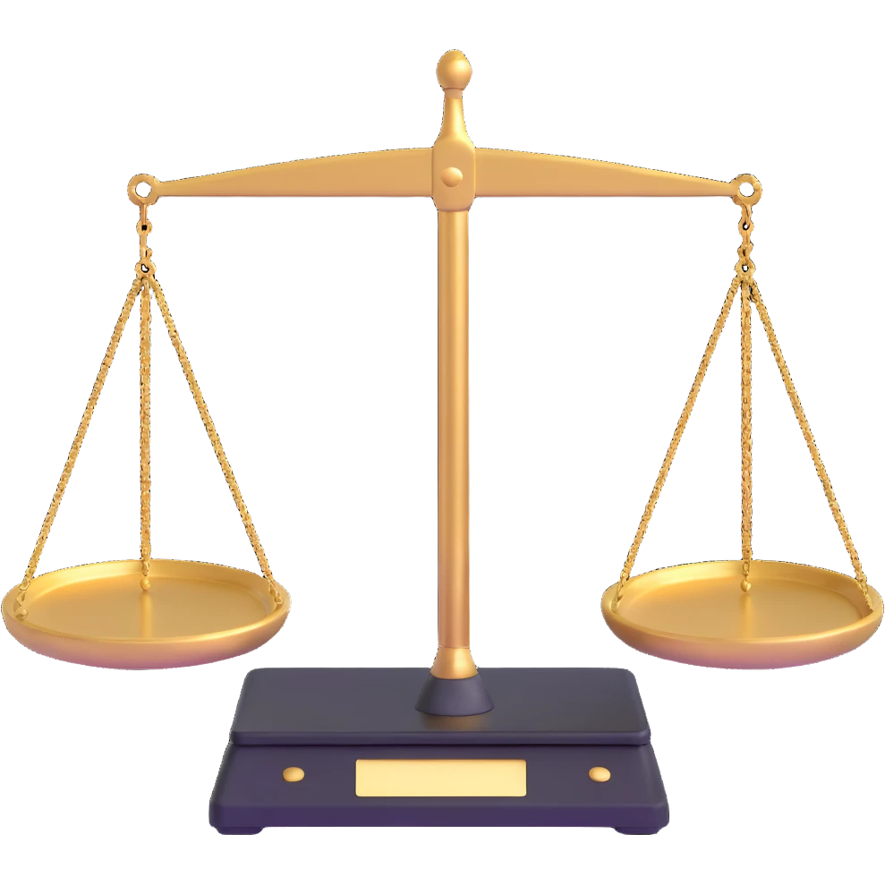 balance scale with gold in both trays emoji
