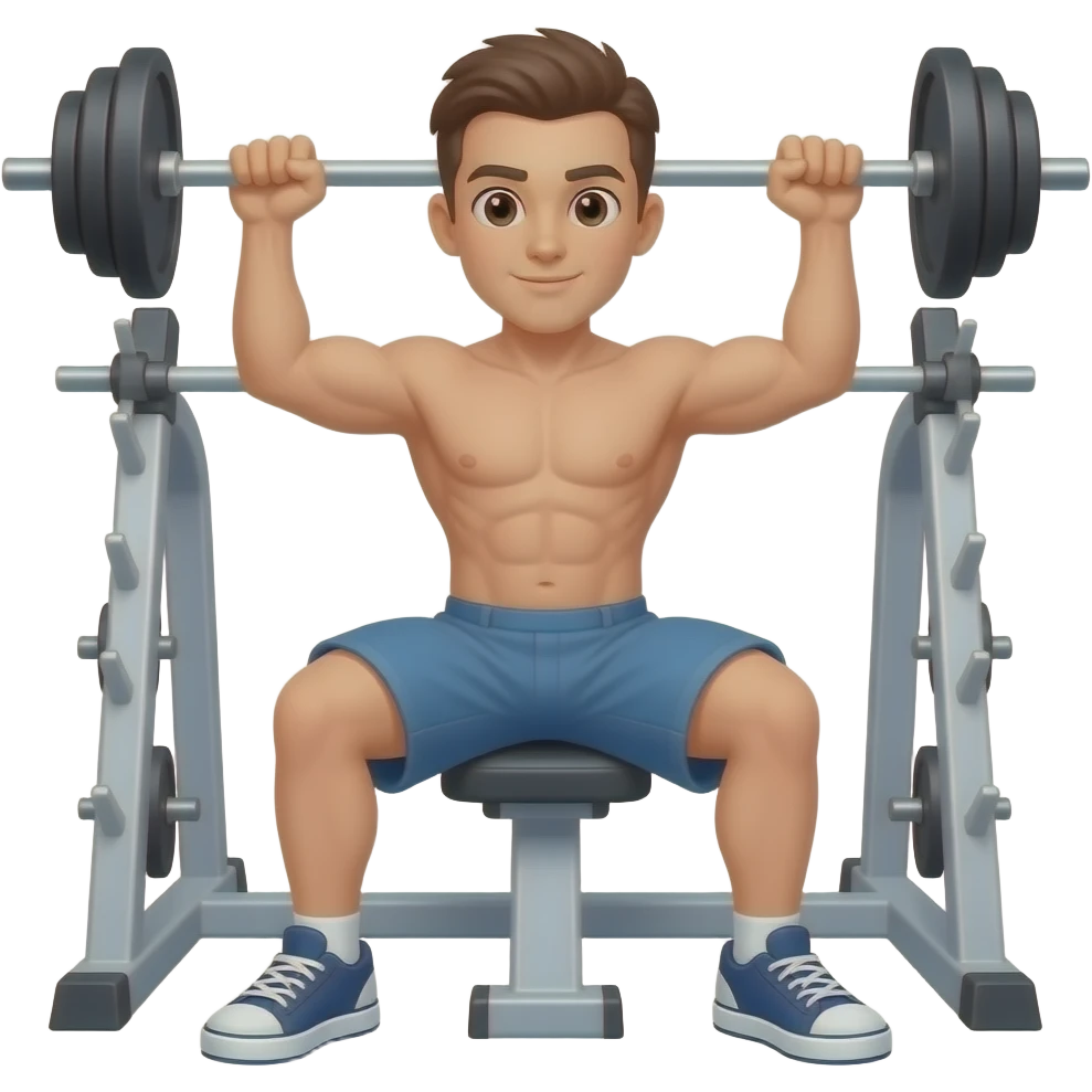 man naked Weight training gym emoji