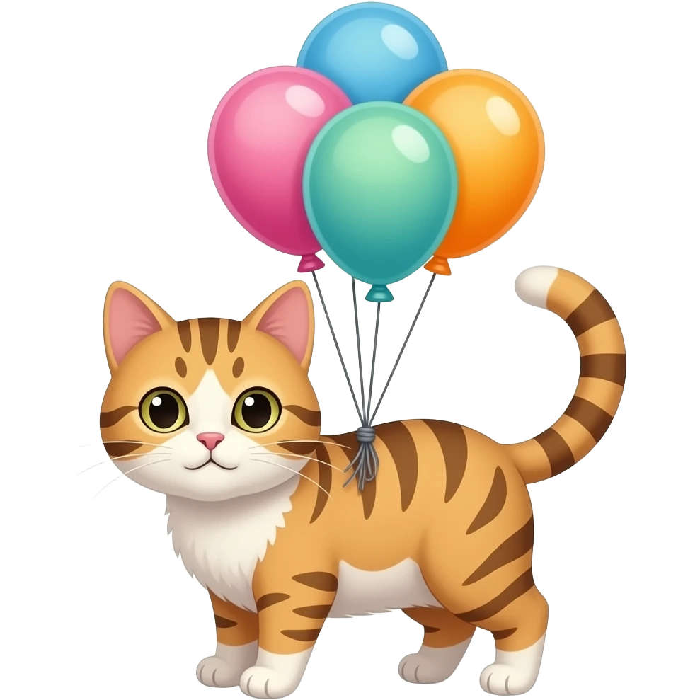 Cat with balloons emoji