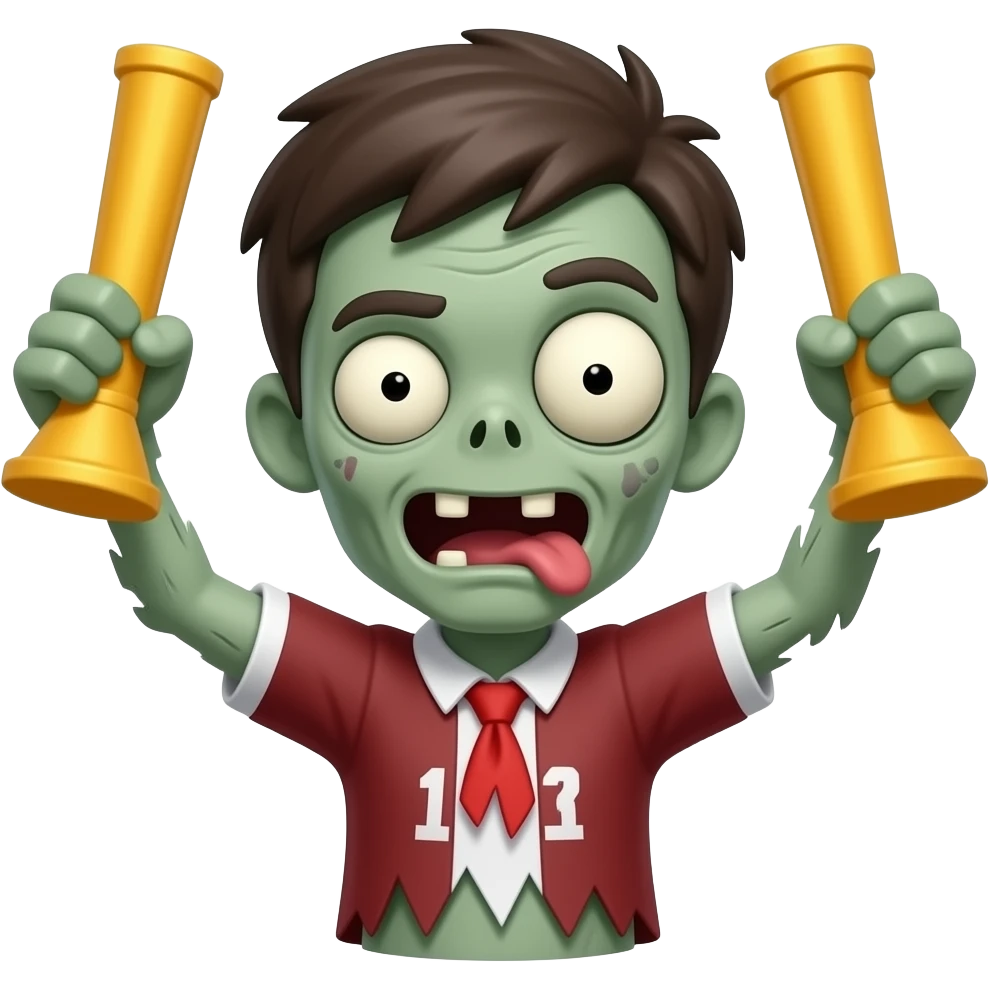 Zombie cheering emoji