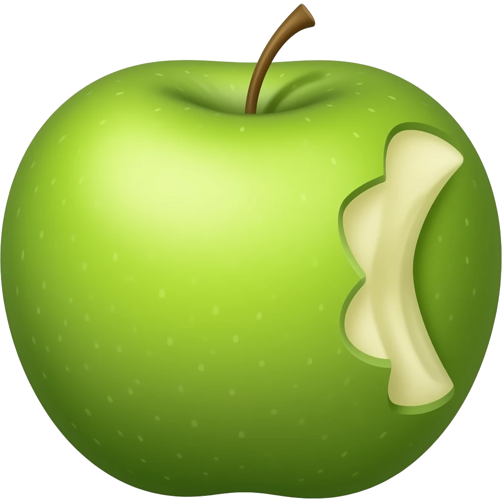 Green apple with a bite taken out of it emoji