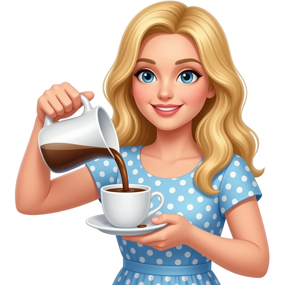 spill coffee on dress blonde emoji