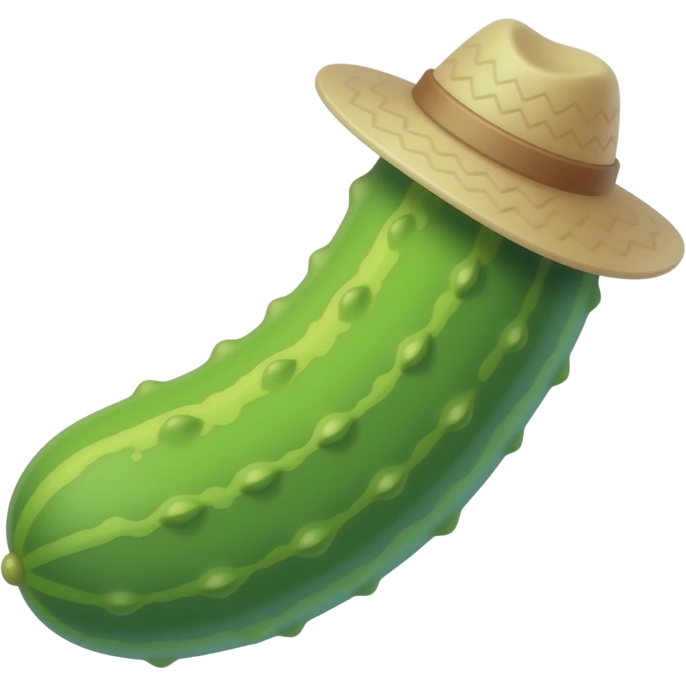 cucumber with hat emoji