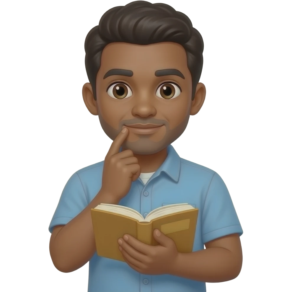 daj mi emotkę zamyślonego z książka emoji
