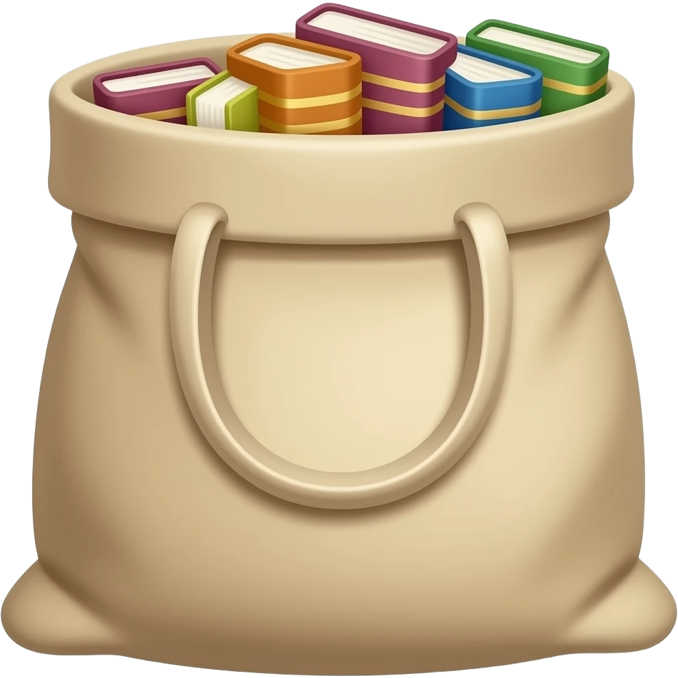 books in bag emoji