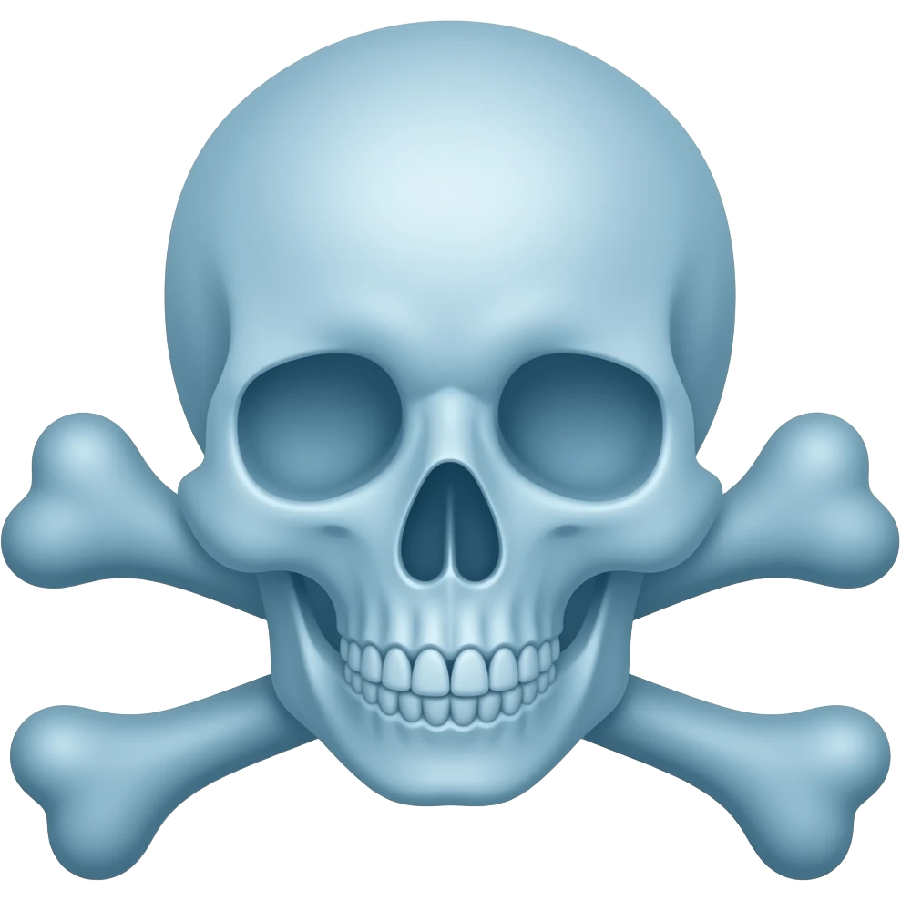 Skull and Crossbones blue emoji
