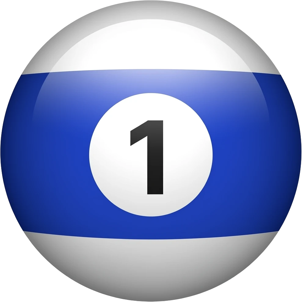 pool ball emoji with a number 1 emoji