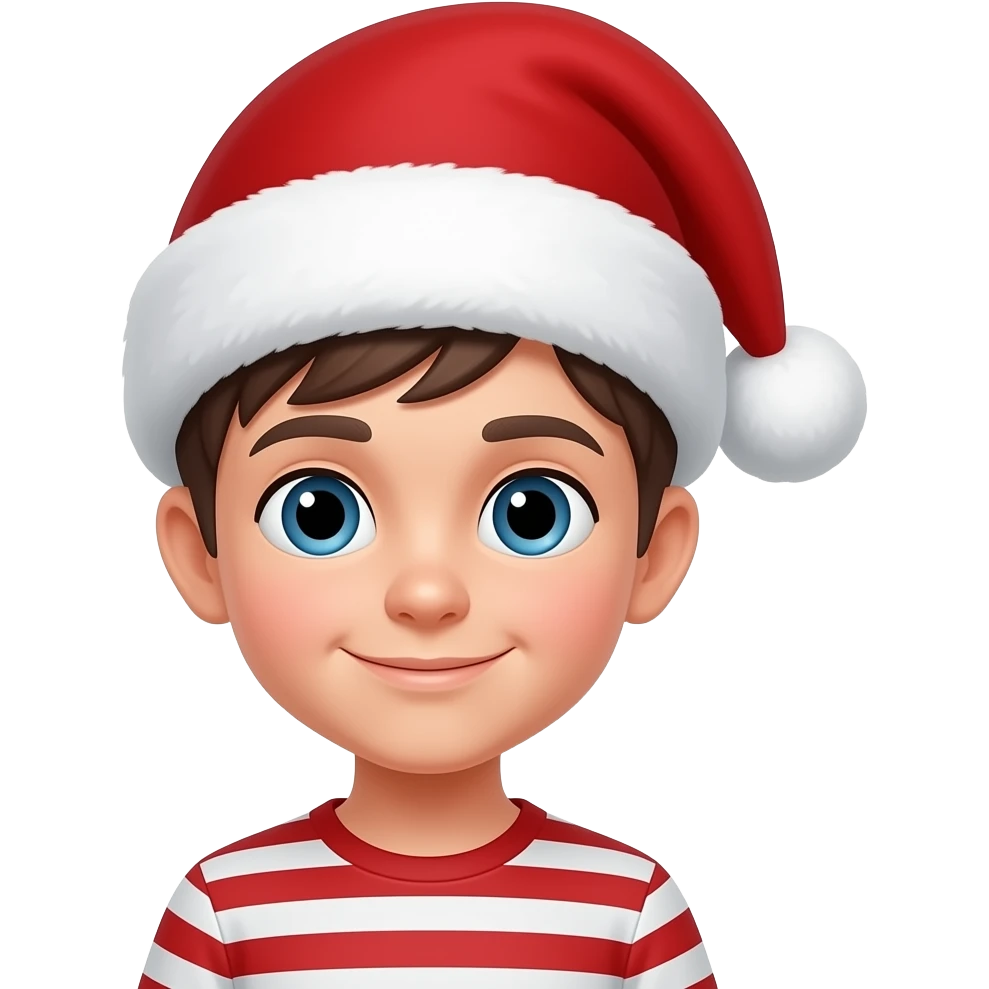 boy with santa hats portrait emoji