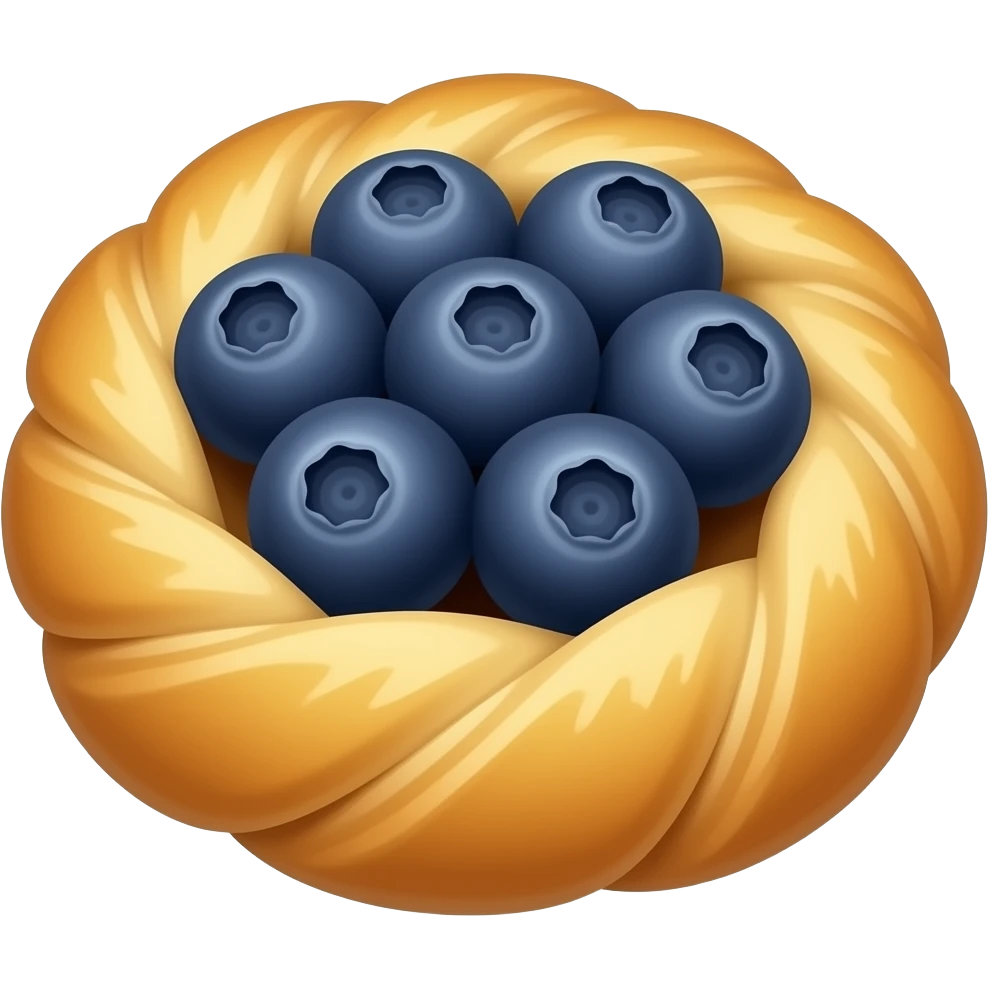 Danish pastry with blueberry filling emoji