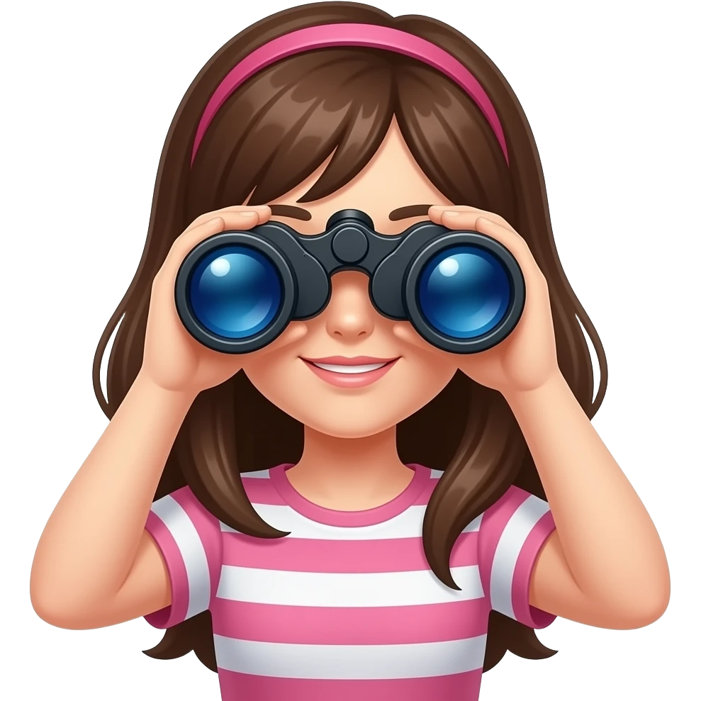 Girl looking thru Benoculars emoji