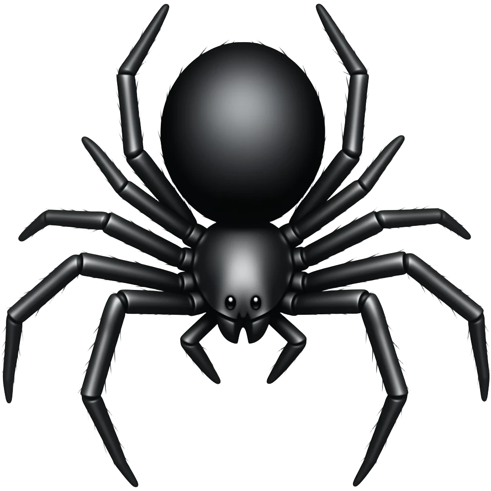 Sharp black spider emoji