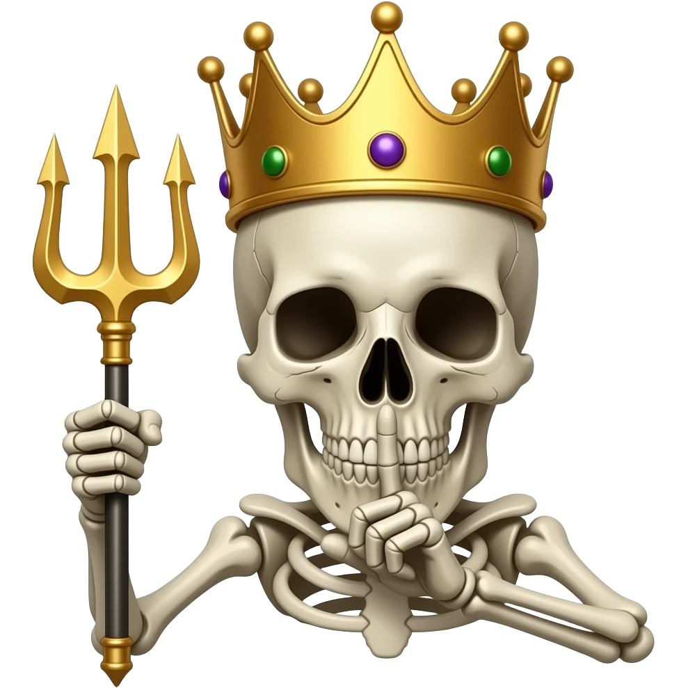 💀+🤫+ 👑🔱 emoji