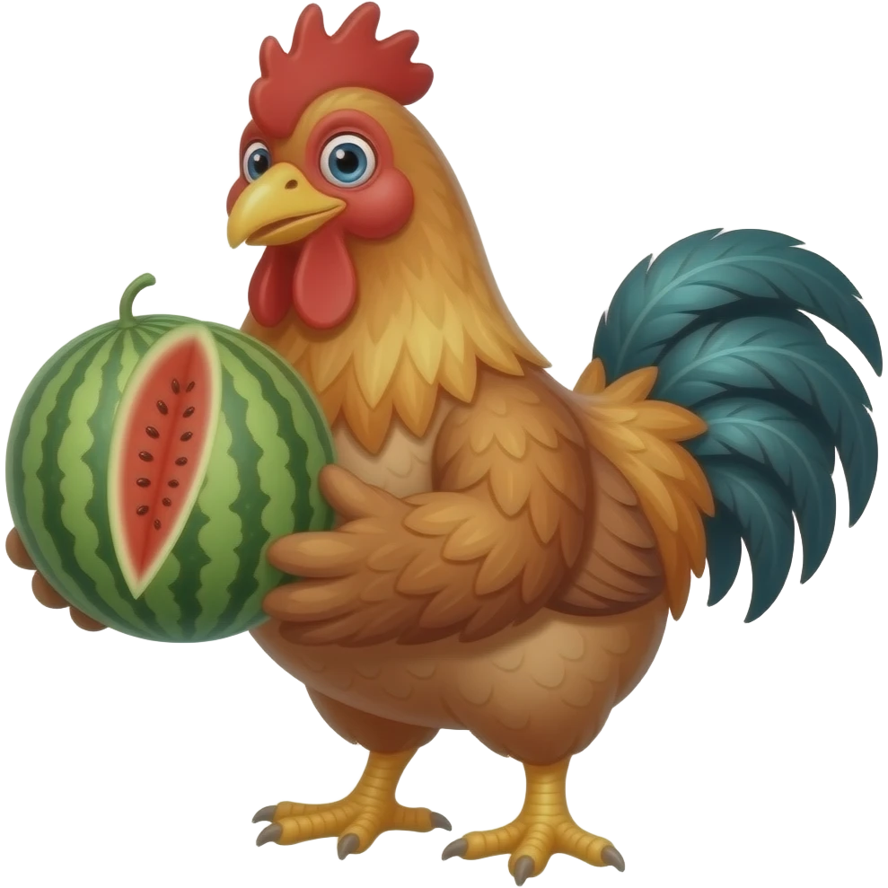 Watermelon chicken emoji