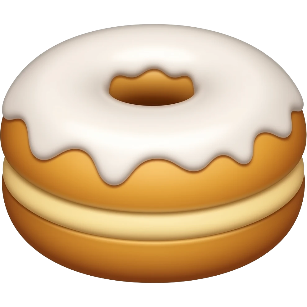 Round Sweet bun with a white icing glaze on top emoji
