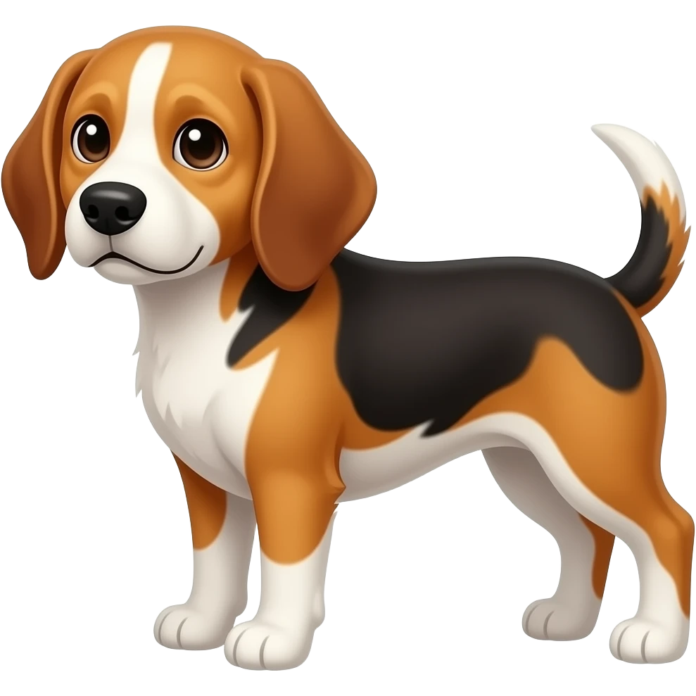 black white ginger dog emoji