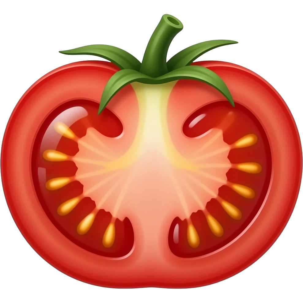 halfway ripe tomato emoji