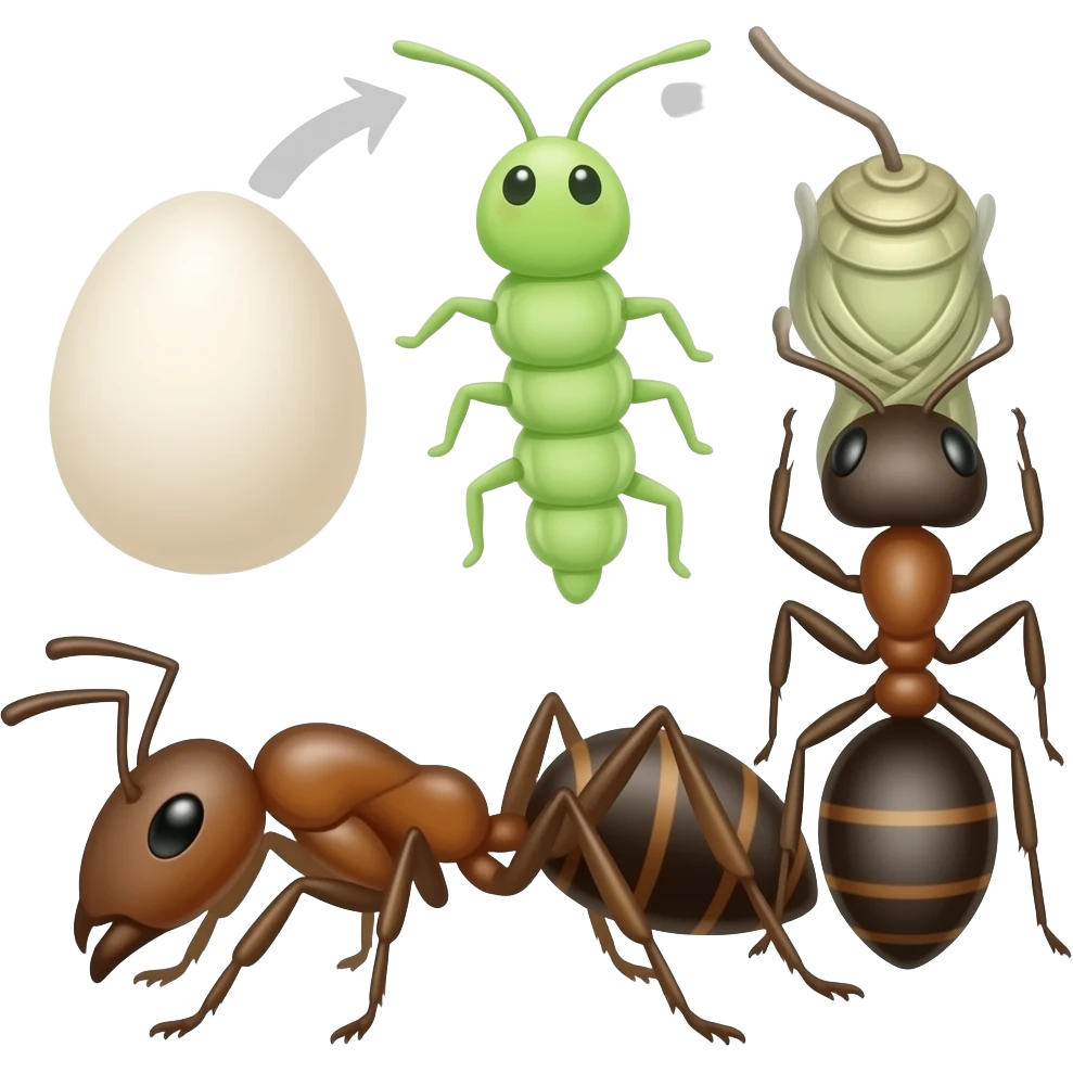 Ant life cycle emoji