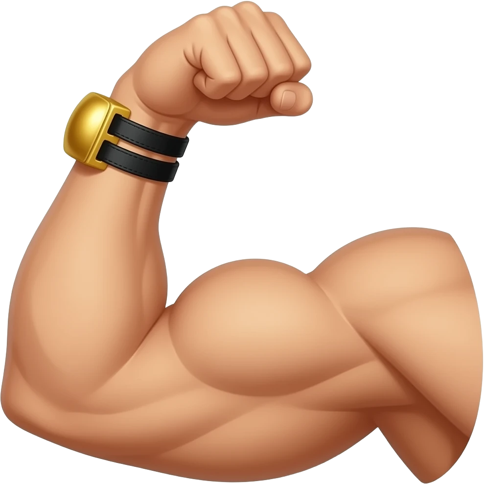 Flexed Bicep with tefillin emoji