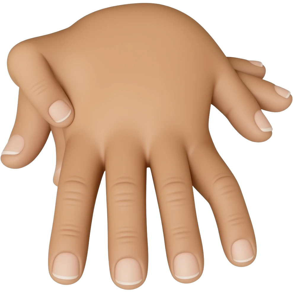 Brown hand making two fingers as legs with the other fingers folded emoji
