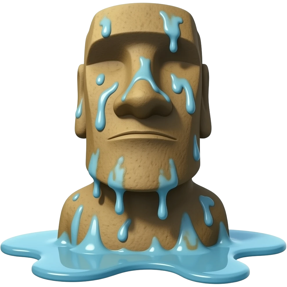 this emoji[🗿] melting from bottom emoji