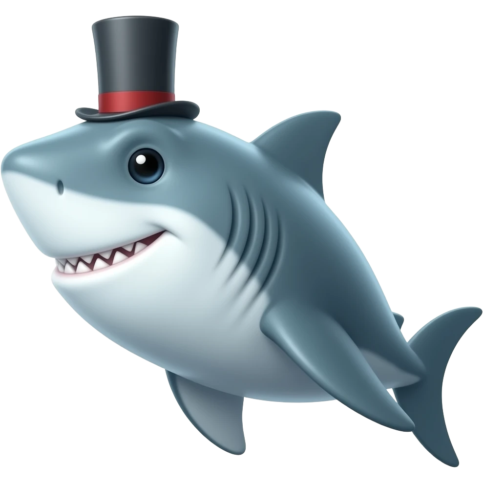 Shark with a top hat emoji | AI Emoji Generator