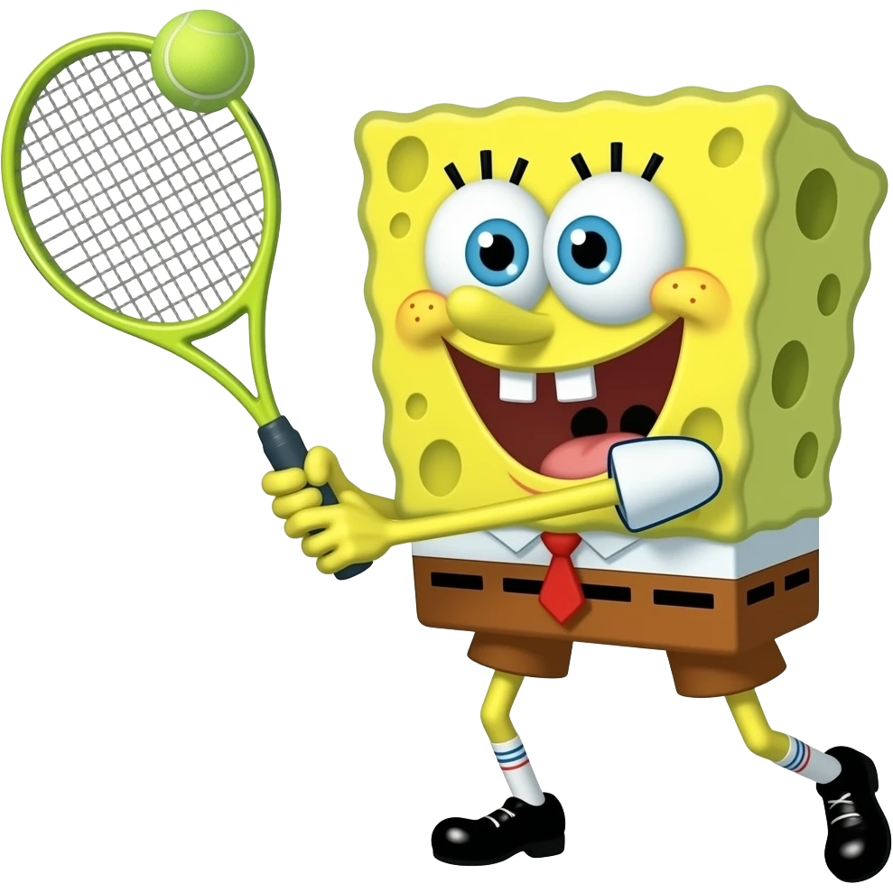 spongebob playing tennis emoji