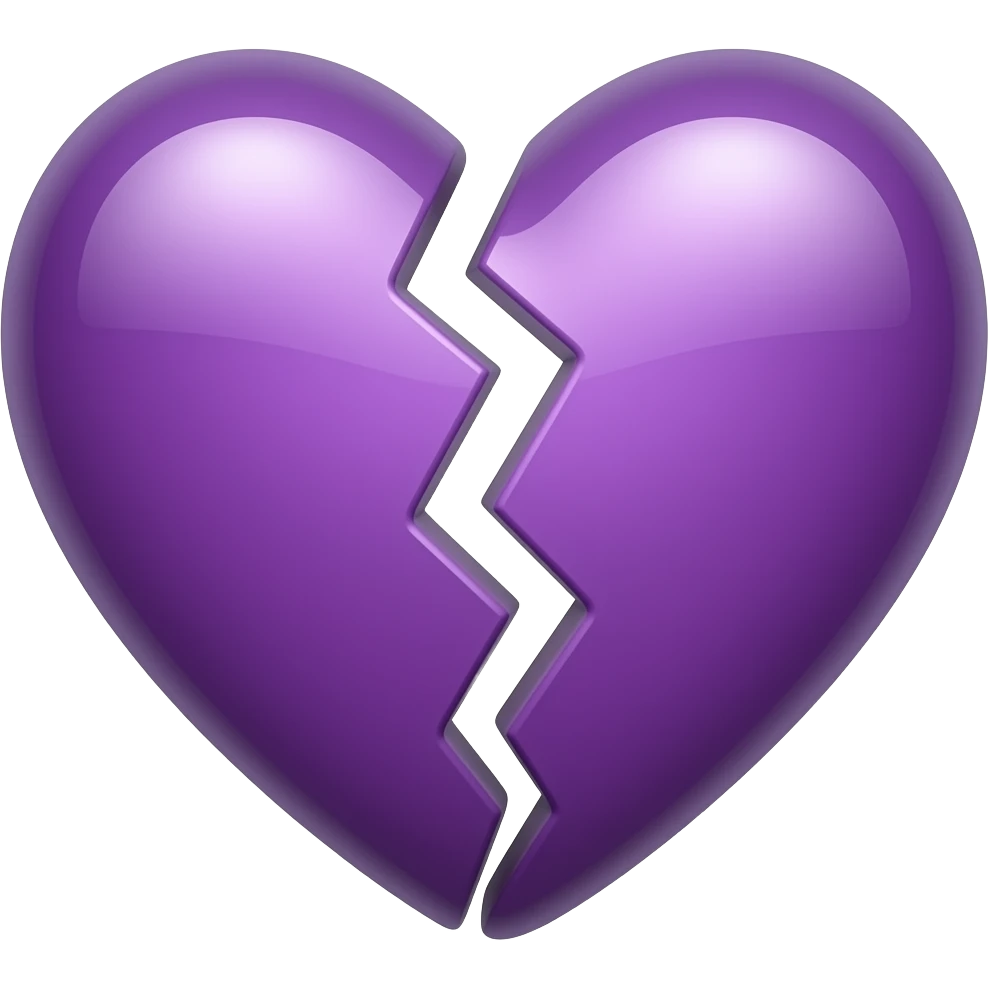 Purple heartbreak emoji transparant background emoji