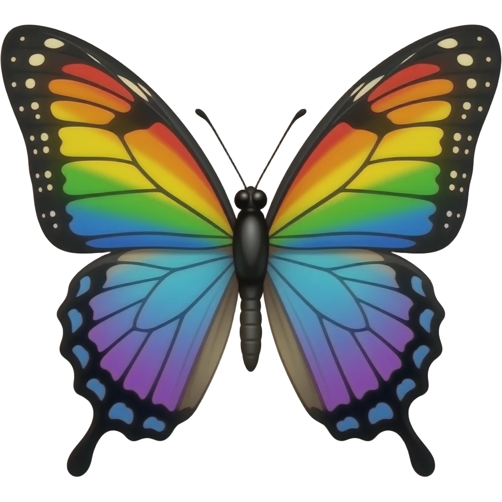 Butterfly prism rainbow emoji