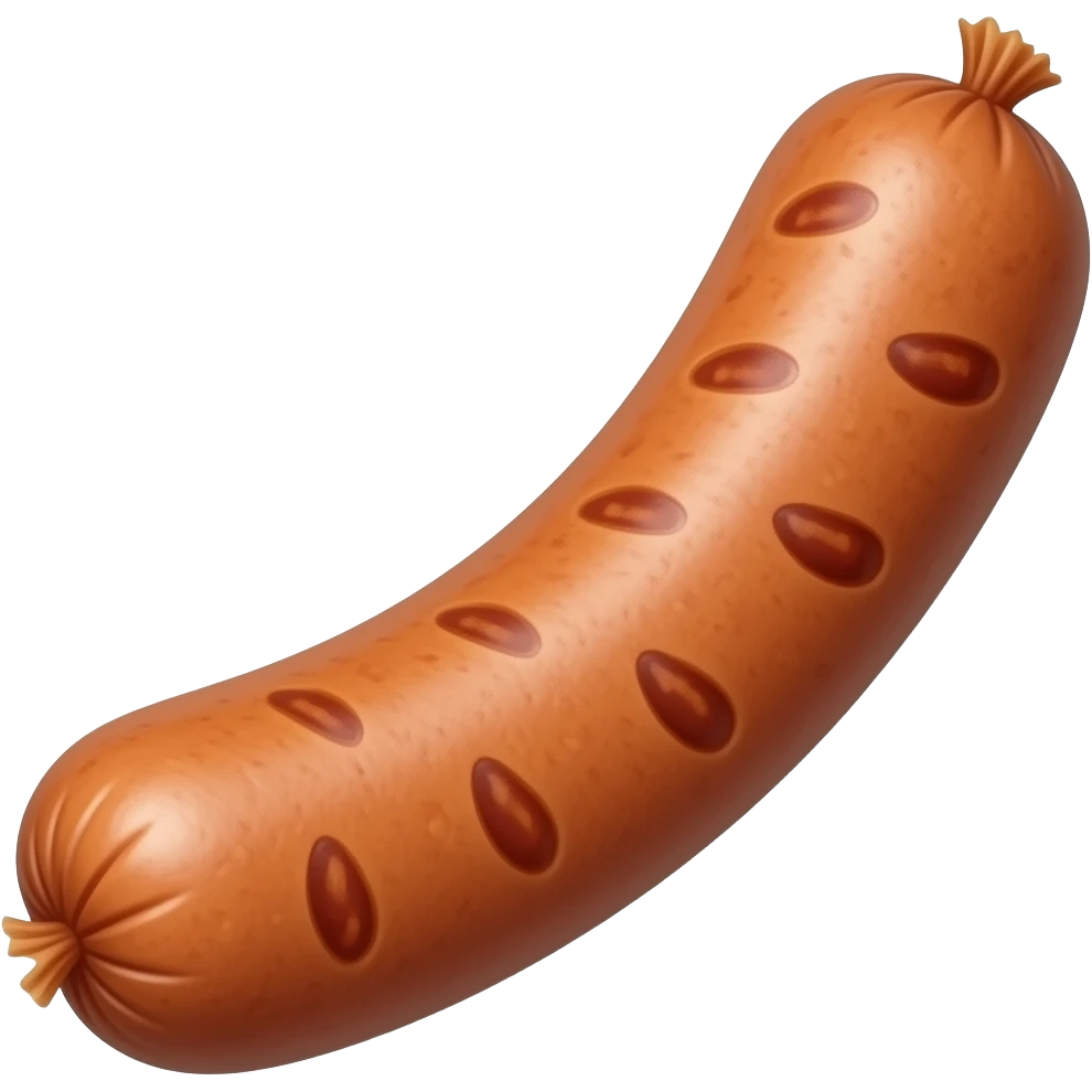 Sausage no bun, no garnish, no knife scores, and much longer emoji