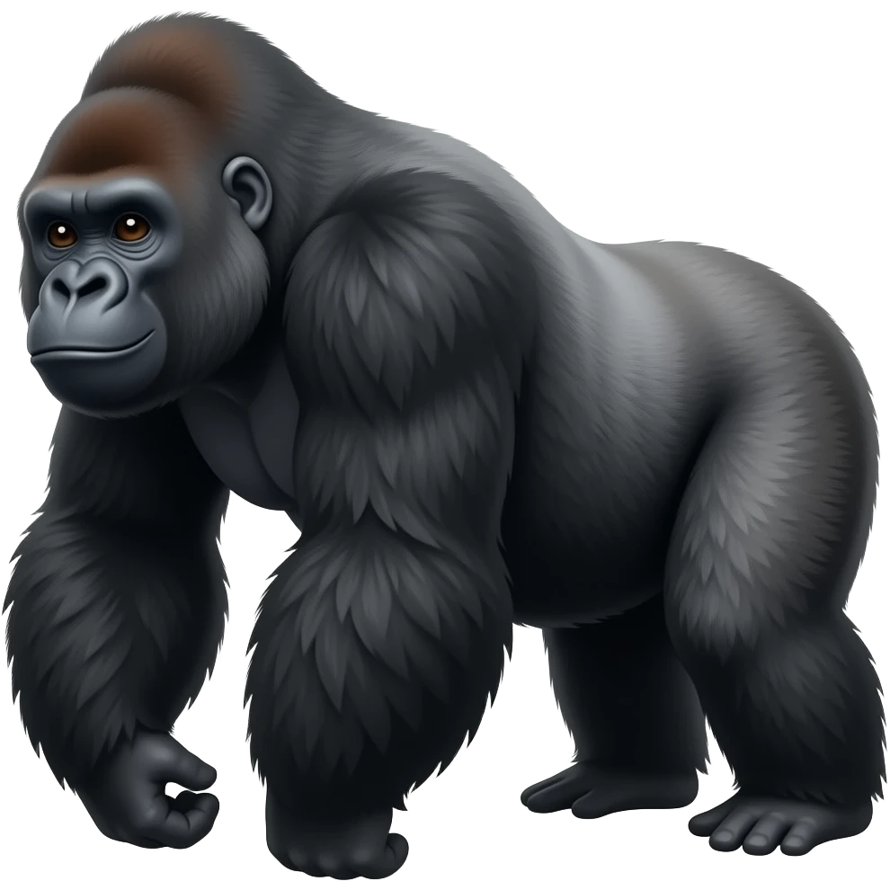Make black gorilla with no legs emoji